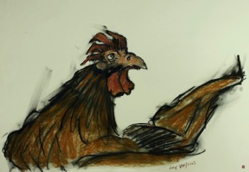  poule1.pastel.100x70.2006 