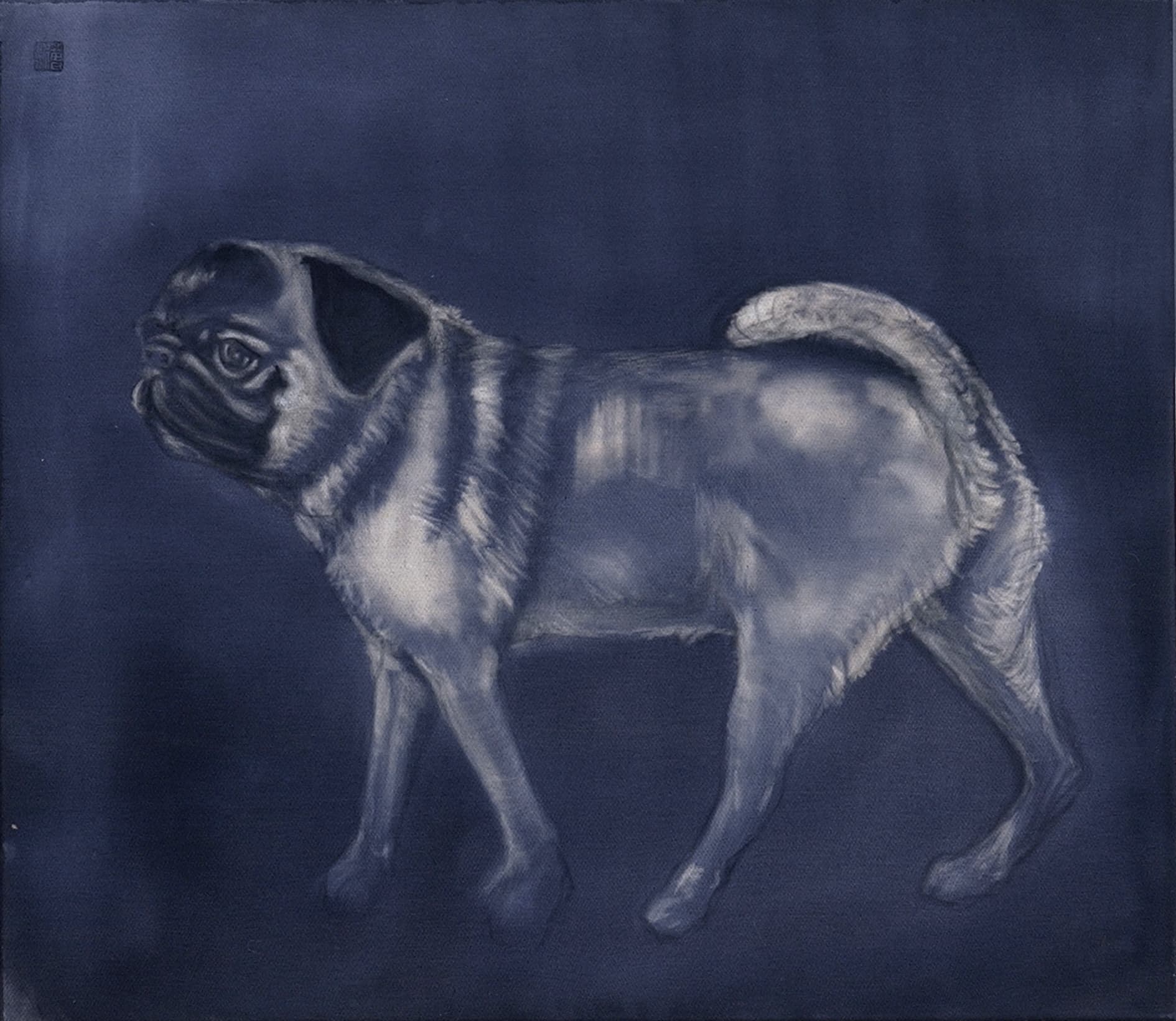  lucie de profil,80x70 cm,ink-acrylic 